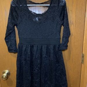 Forever 21 Black Lace Fit & Flare Dress – Size Medium
